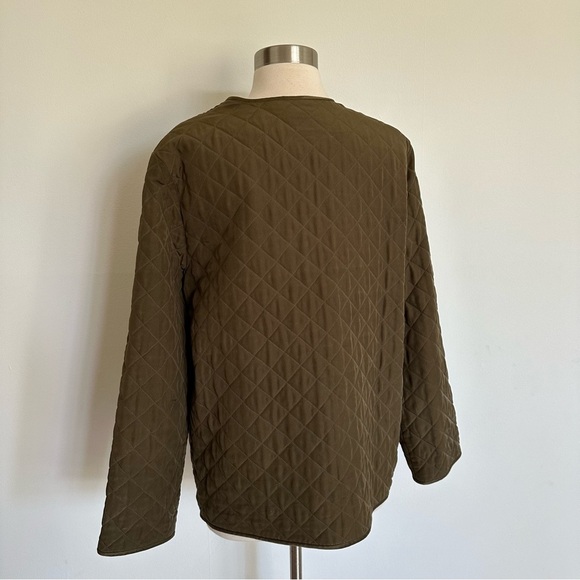 Garnet Hill 100% Silk Quilted Jacket S Green - Picture 4 of 8